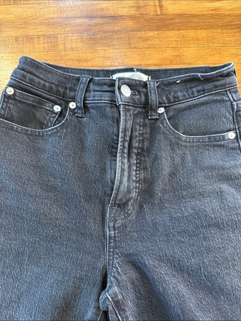 Madewell Black 90s Straight Leg Jeans 24 (k) - Picture 3 of 8